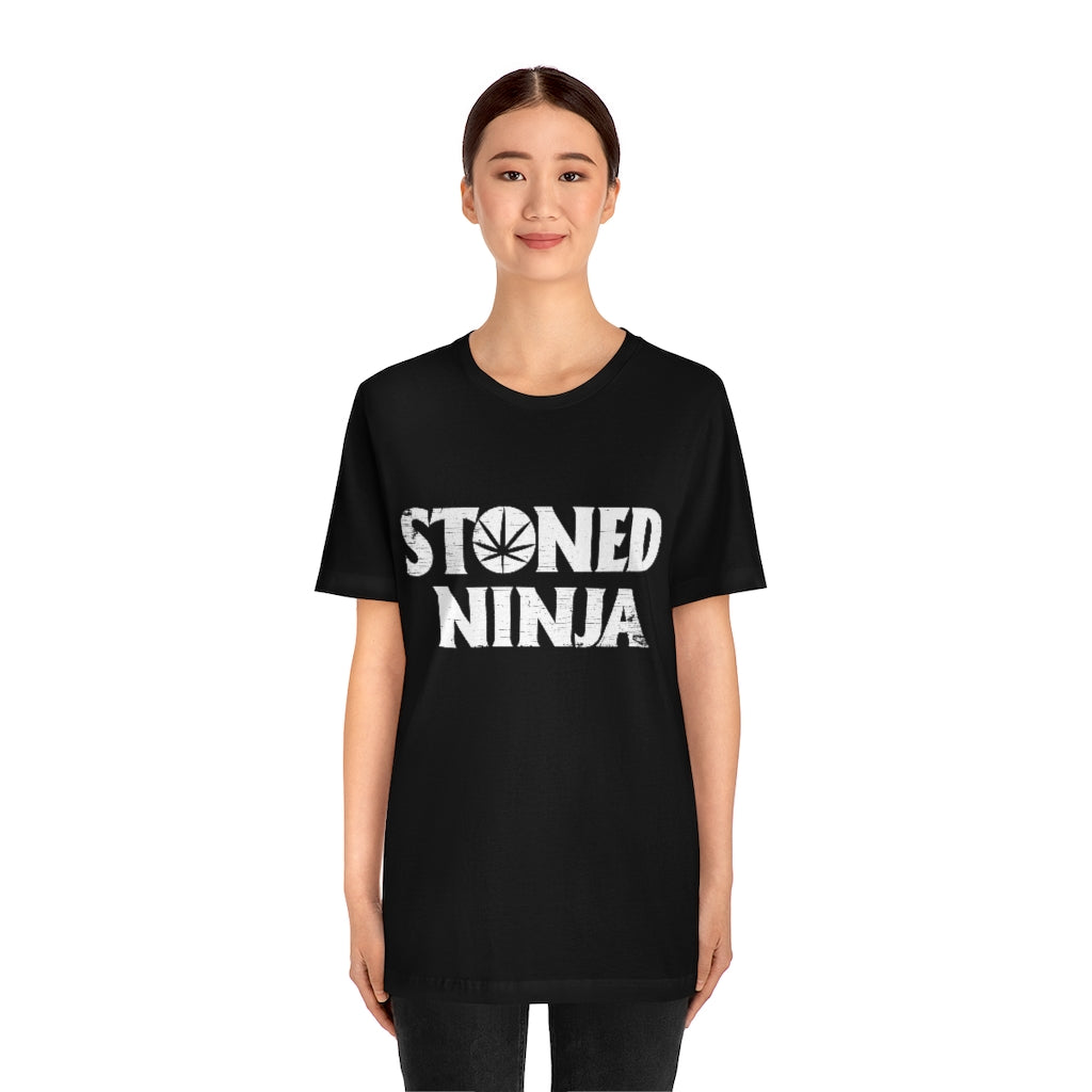 STONED NINJA White Logo Tee