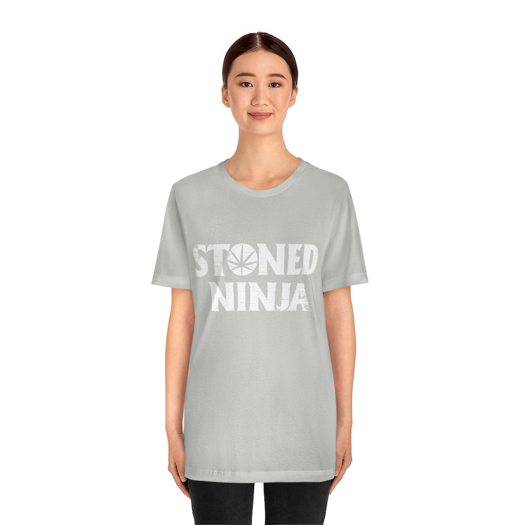 STONED NINJA White Logo Tee